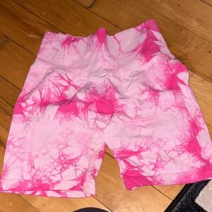 Amazon Pink Tie-Dye Women's Bike Shorts